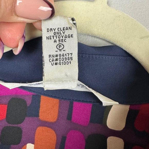 Women's Diane von Furstenberg Blue and Red Shirt Dress Size 8 - Picture 4 of 5